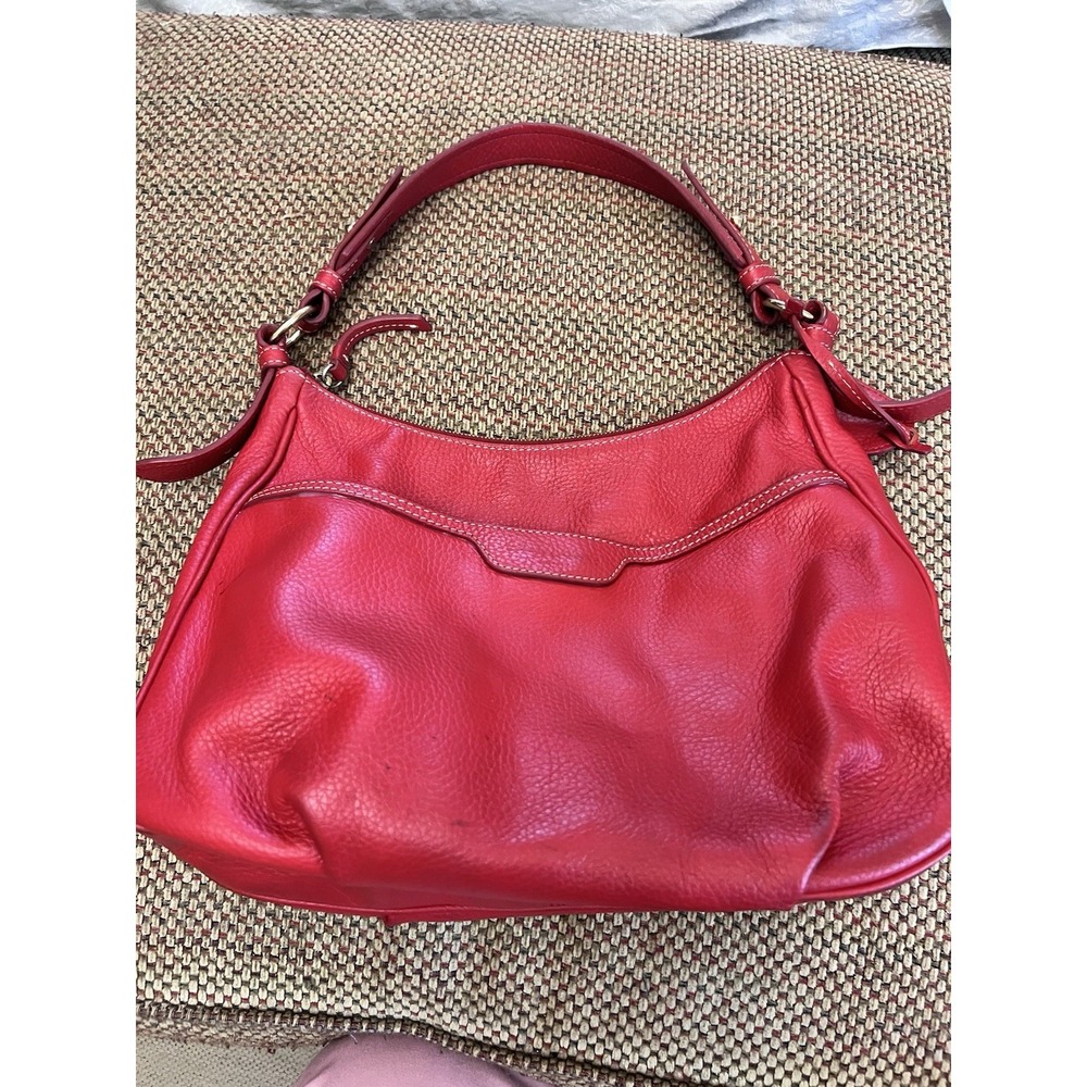 Vtg Dooney & Bourke Red Red Purse Collins Bag Very NICE Shoulder 100% Leather